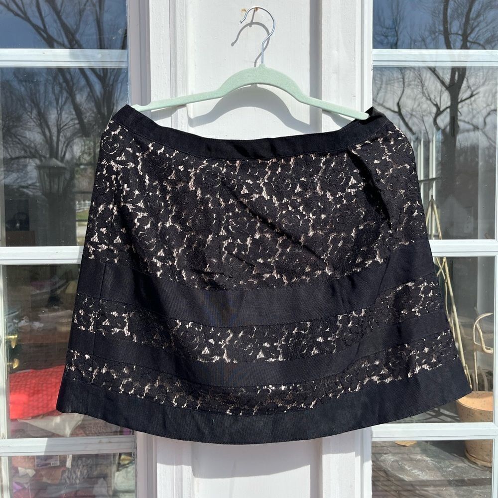 J Crew Floral Lace Contrast Stripe Skirt NWT - Picture 2 of 8